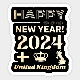 Happy New Year 2024 United Kingdom Sticker